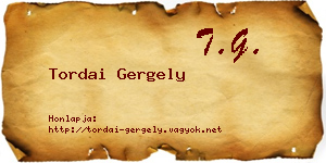 Tordai Gergely névjegykártya